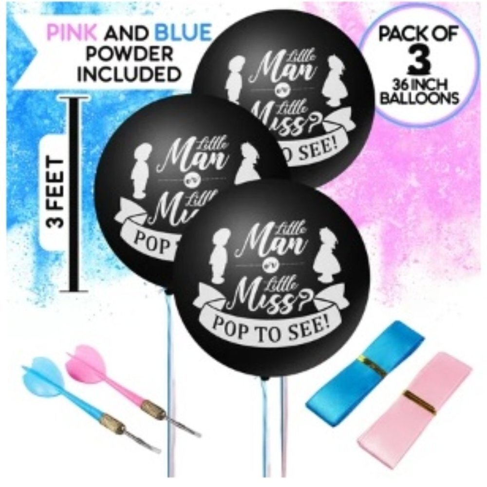 Baby Shower Gender Reveal Kit for Boy and Girl in Blue